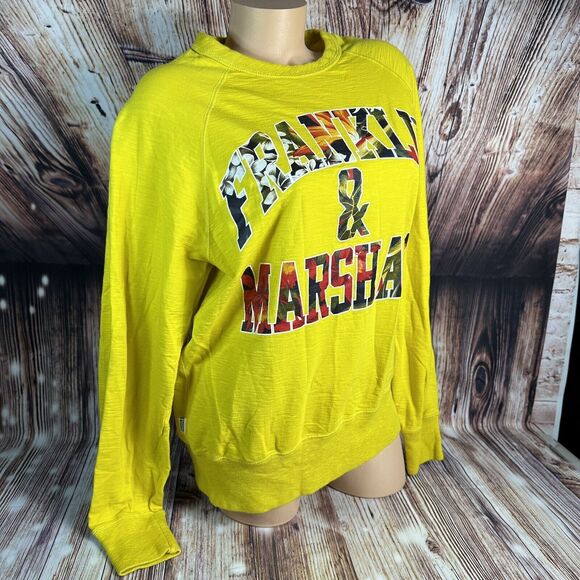 Franklin & Marshall Varsity Size Large Yellow Long Sleeve Crewneck Shirt Top EUC - Picture 2 of 10